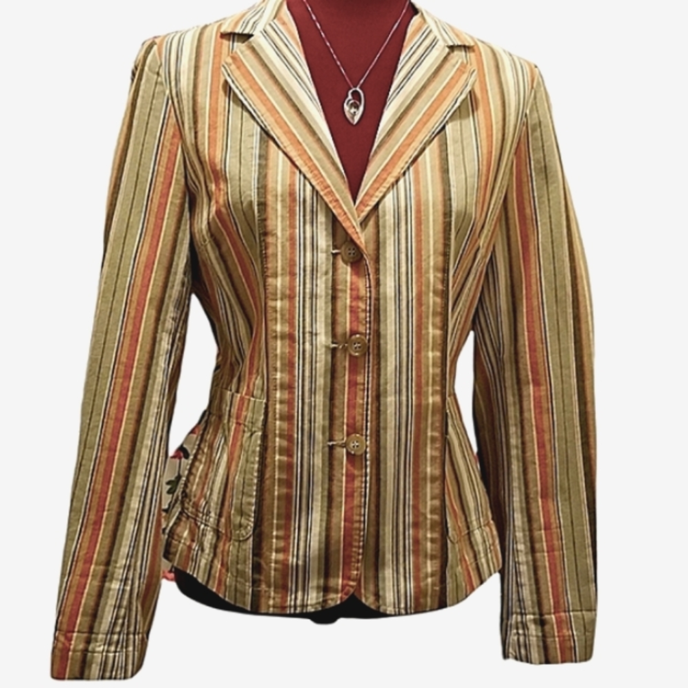 Vintage Karen Kane Lifestyle Retro Style Pattern Blazer/jacket Size M